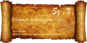 Szanyi Karolina névjegykártya